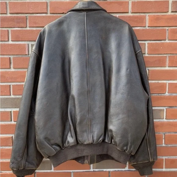 Men's Black Leather Jacket / AIR MAIL LEATHER JACKET